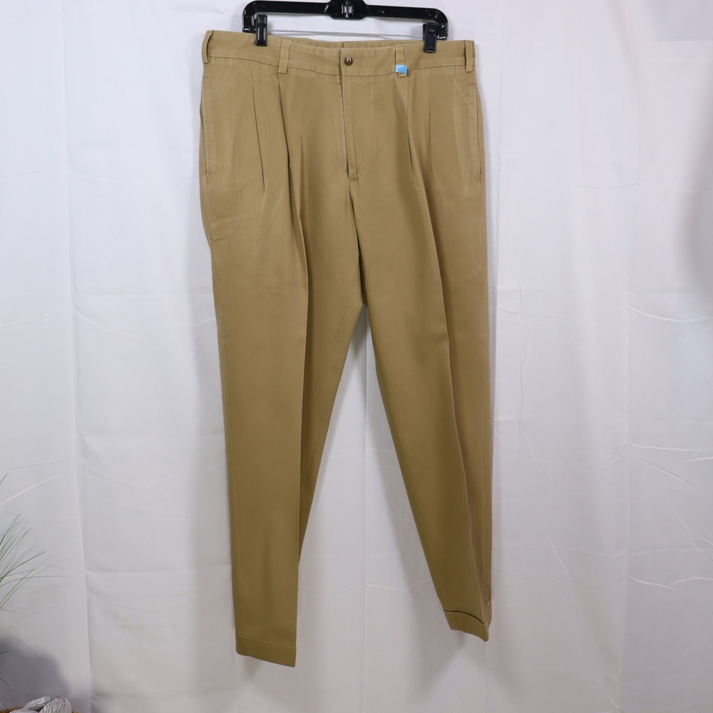 Bills Khakis Pleated‎ Pants 38 Tan Mens Classic Fit Chino Trousers